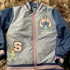 Kids Blue and Gray Jacket with Cartoon Design